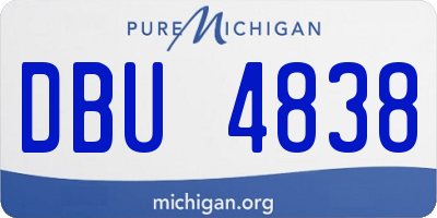 MI license plate DBU4838