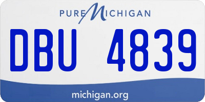 MI license plate DBU4839