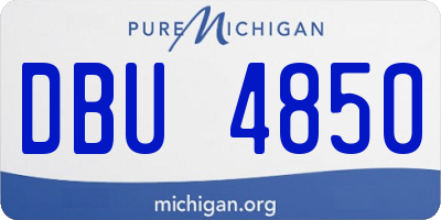 MI license plate DBU4850