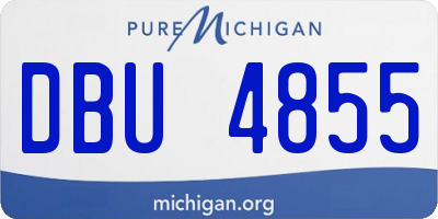 MI license plate DBU4855