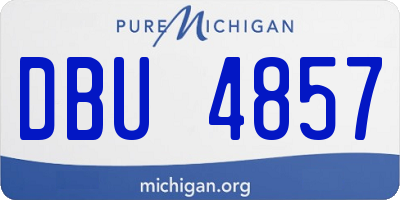 MI license plate DBU4857