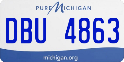 MI license plate DBU4863