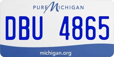 MI license plate DBU4865