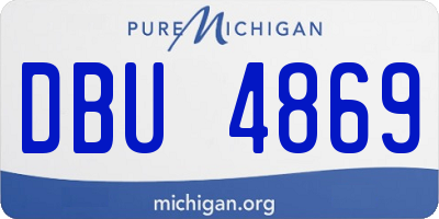 MI license plate DBU4869