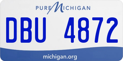 MI license plate DBU4872