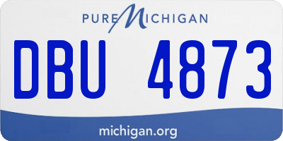 MI license plate DBU4873