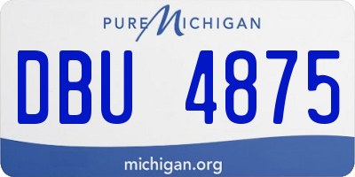MI license plate DBU4875