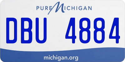 MI license plate DBU4884