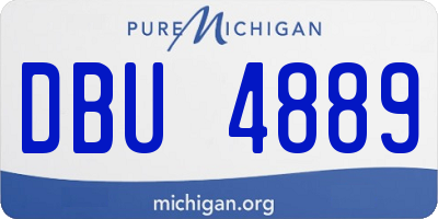 MI license plate DBU4889