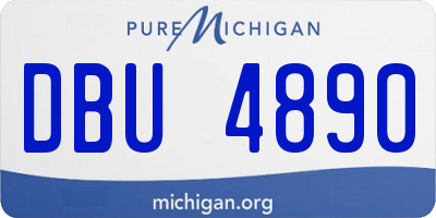 MI license plate DBU4890