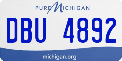MI license plate DBU4892