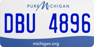 MI license plate DBU4896
