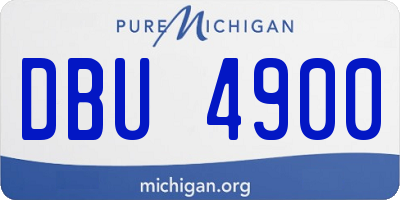 MI license plate DBU4900