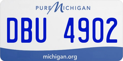 MI license plate DBU4902
