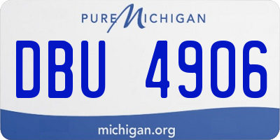 MI license plate DBU4906