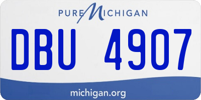MI license plate DBU4907