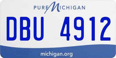 MI license plate DBU4912