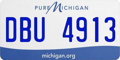 MI license plate DBU4913