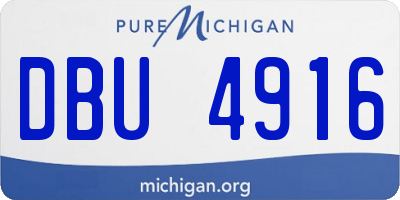 MI license plate DBU4916
