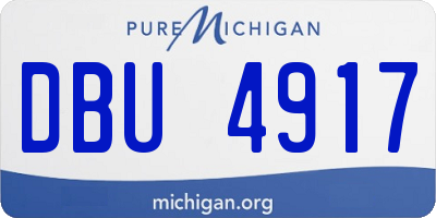 MI license plate DBU4917