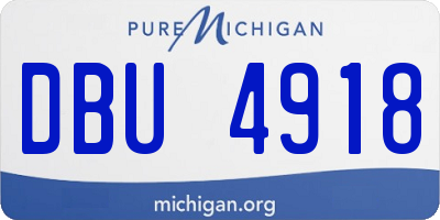 MI license plate DBU4918