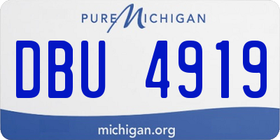 MI license plate DBU4919