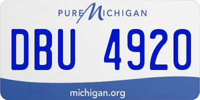 MI license plate DBU4920
