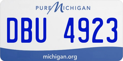 MI license plate DBU4923
