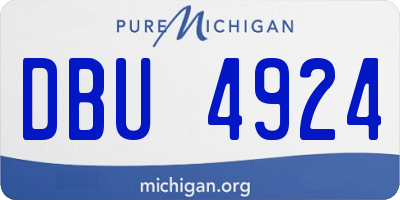 MI license plate DBU4924