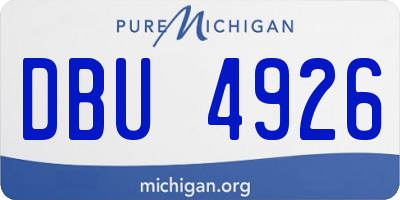 MI license plate DBU4926