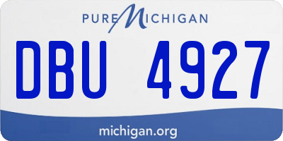 MI license plate DBU4927