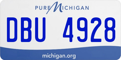 MI license plate DBU4928