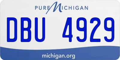 MI license plate DBU4929