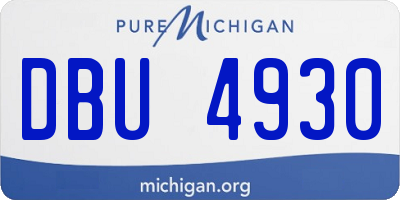 MI license plate DBU4930