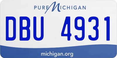 MI license plate DBU4931