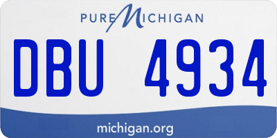 MI license plate DBU4934