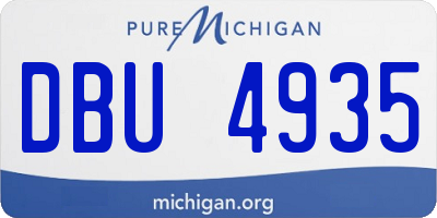 MI license plate DBU4935