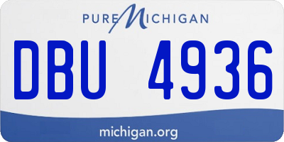 MI license plate DBU4936