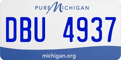 MI license plate DBU4937