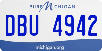 MI license plate DBU4942
