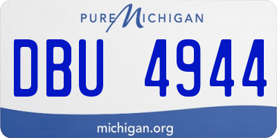 MI license plate DBU4944