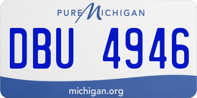 MI license plate DBU4946