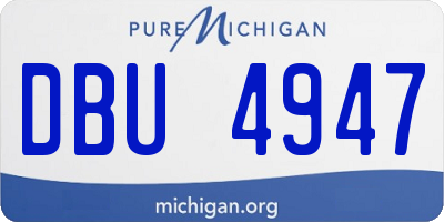 MI license plate DBU4947