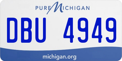 MI license plate DBU4949