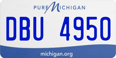 MI license plate DBU4950