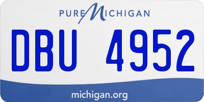 MI license plate DBU4952