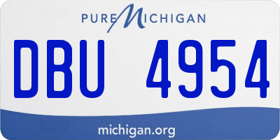 MI license plate DBU4954