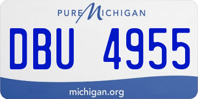 MI license plate DBU4955