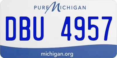 MI license plate DBU4957