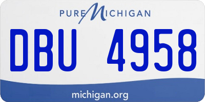 MI license plate DBU4958
